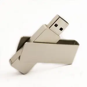 Les nouvelles clés USB pivotantes en acier inoxydable à la mode acceptent la mémoire flash en métal de luxe paypal