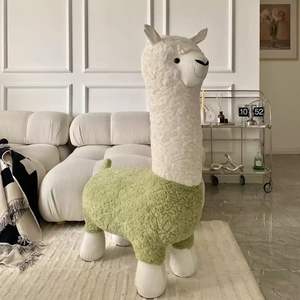 Tabouret en peluche Wan Yusen Alpaca, siège en tissu doux, décoration d'intérieur pour garçon - Product Image 5