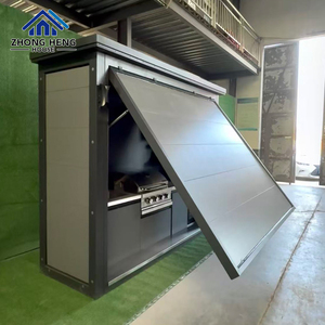 Cuisine modulaire d'extérieur de luxe en acier inoxydable 304 avec toit rétractable motorisé et barbecue intégré - Product Image 4