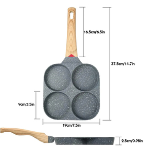 Sartén Antiadherente para Cuatro Huevos con Mango de Baquelita, Revestimiento Cerámico, Forma Cuadrada, Base de Hierro Inoxidable, Apta para Horno y Cocina - Product Image 3