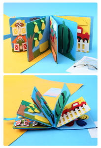 Libro de trabajo de fieltro 3D, juguetes sensoriales educativos <span class=keywords><strong>para</strong></span> niños en edad preescolar, tablero de libro silencioso ocupado de fieltro suave <span class=keywords><strong>para</strong></span> niños - Product Image 2