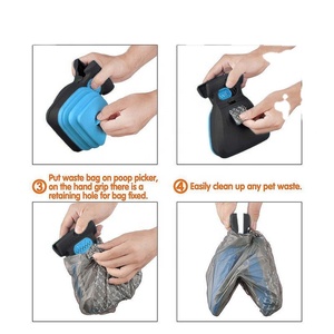 Ramasse-crottes Scoop Clean, produit pour animaux de compagnie, pelle pour chien, ramasse-crottes pliable de voyage avec 1 rouleau de sacs compostables - Product Image 4