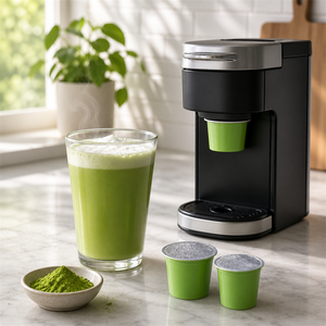 Capsules de matcha latte K-Cup sans sucre ajouté, dosettes de thé vert, 60 unités, boîte de vente au détail, prix de gros - Product Image 5
