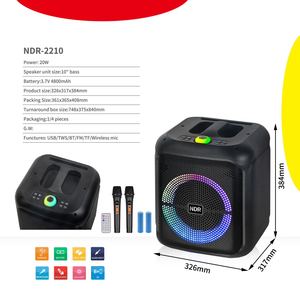 Caixa de Som Profissional Sem Fio NDR-2210 de 10 Polegadas RGB com Microfone Sem Fio para Karaokê - Product Image 6
