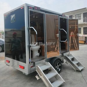 Toilettes mobiles à double bloc de 20 pieds avec remorque, salle de lavage détachable, vente en gros 2025 - Product Image 1