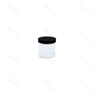 Pot en plastique avec couvercle 120g 4 oz pour emballage cosmétique, matériau PS, option bouchon blanc ou noir RH-033 - Product Image 2