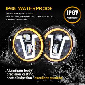 Produits promotionnels, phare LED <span class=keywords><strong>Halo</strong></span> de 7 pouces, faisceau RGB pour Jeep Wrangler Jk Tj Cj Lj H1 H2, phare LED - Product Image 4