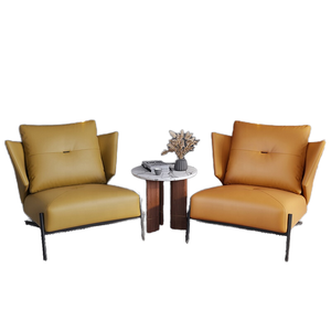Modern Italy Style <b>Reclining</b> <b>Leather</b> Living Room <b>Chair</b> with Leisure Armchair Design for Villa Lounge - Product Image 3