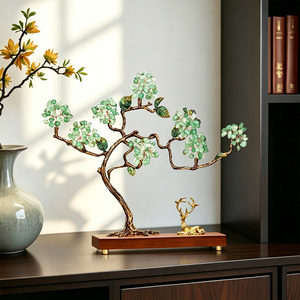Arbre à Monnaie en Cristal Vert Feng Shui avec Cerf Doré pour la Maison, le Salon, Cadeau de Pendaison de Crémaillère - Product Image 2