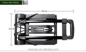 जियांग्ज़ी कस्टम फोल्डेबल हैंड पुश कार्ट किराना पोर्टेबल फोल्डिंग कार्ट शॉपिंग ट्रॉली कार्ट बैग व्हील वाली प्लास्टिक ट्रॉली के साथ - Product Image 3