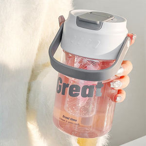 Bouteille d'eau en plastique portable grande capacité avec filtre et paille, transparente, pour le thé – Vente en gros à chaud - Product Image 6