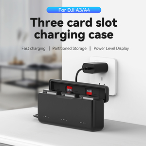 Accessoires <span class=keywords><strong>de</strong></span> caméra Telin pour Dji <span class=keywords><strong>Action</strong></span> 3/4 Portable avec indicateur d'alimentation boîte <span class=keywords><strong>de</strong></span> <span class=keywords><strong>rangement</strong></span> <span class=keywords><strong>de</strong></span> charge <span class=keywords><strong>de</strong></span> batterie à trois fentes - Product Image 4