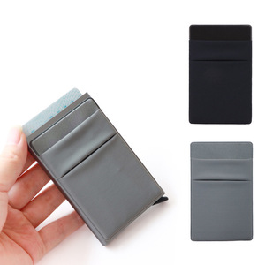 Porte-cartes en alliage d'aluminium avec porte-cartes de visite à éjection automatique, lecteur de cartes RFID antivol et anti-démagnétisation - Product Image 1