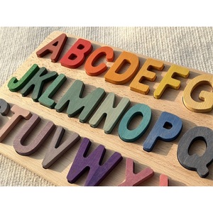 Puzzle Alfabetico Arcobaleno, Giocattoli Educativi in Legno, Tavola Numerica per Bambini, <span class=keywords><strong>Apprendimento</strong></span> Precoce <span class=keywords><strong>Montessori</strong></span> - Product Image 1
