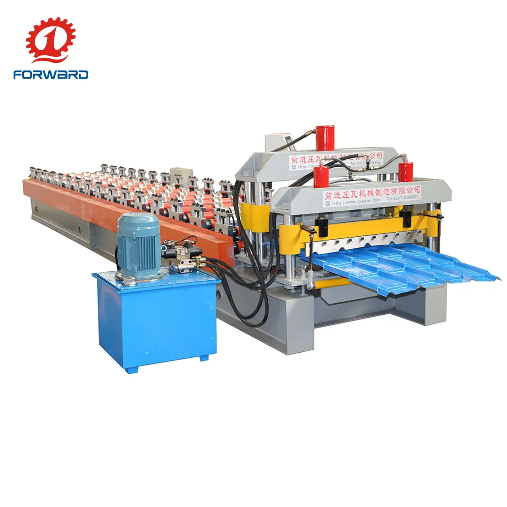 China Forward trapezoidal roof sheet roll forming machine