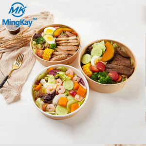 Nhà sản xuất dùng một lần giấy kraft thực phẩm <span class=keywords><strong>container</strong></span> Takeaway bao bì phân hủy sinh học salad Poke bát - Product Image 3