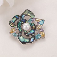 Broches de Camélia en Gros pour Bijouterie, Anti-ternissement, Incrustation de Coquille d'Ormeau, Corsage de Mariage, Perle d'Eau Douce, Luxe Unisexe