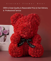 Regalo de flor de Rosa artificial Oso de rosa de peluche Regalos para mujeres Boda de San Valentín Día DE LA MADRE Aniversario PE Oso de peluche de espuma de rosa