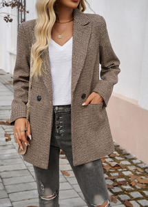 Blazers de mujer de alta calidad chaqueta de pata de gallo chaqueta de oficina señora elegante femenino Damas Mujeres - Product Image 2