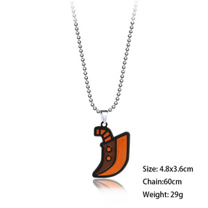 Porte-clés épée large de Monster Hunter <span class=keywords><strong>MHW</strong></span>, pendentif en métal de dessin animé de monstre, collier pour hommes, cadeaux - Product Image 5
