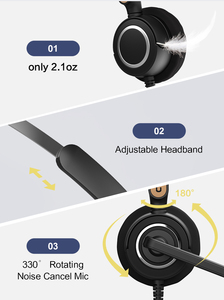 Tai Nghe Kép Chuyên Nghiệp Tai Nghe Trung Tâm Cuộc Gọi Khử Tiếng Ồn Usb Công Sở Chủ Động - Product Image 2