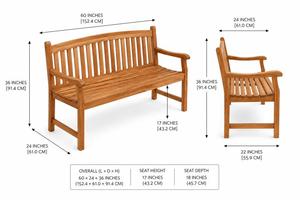 Banc d'extérieur moderne en teck massif, durable, style indonésien, pour patio, jardin, terrasse, mobilier contemporain. - Product Image 3