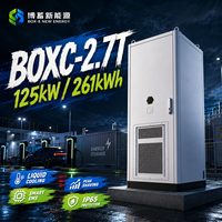 Système de stockage d'énergie hybride sur réseau 261 kWh LiFePO4 à refroidissement liquide IP65 pour extérieur, armoire BESS commerciale OEM