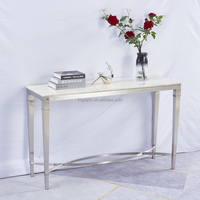 Table console minimaliste en marbre pour salon, table décorative moderne et durable en métal pour entrée/hall, prix de gros