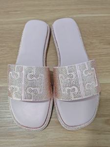 Ciabatte da <span class=keywords><strong>Donna</strong></span> con Punta Aperta, Suola Morbida in <span class=keywords><strong>Pelle</strong></span>, Design con Diamanti, Infradito da Spiaggia di Tendenza - Product Image 4