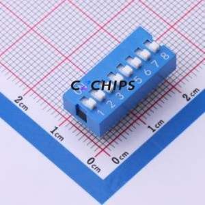 SMQS-08B-TP DIP Switch Switch ( Type: Flat Toggle, Raised Type )( Number of Switch Sections: 8 )( Lead Spacing: 2.54mm ) - Product Image 1