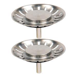 WaiiHO 001 Lot de 2 bouchons d'évier de cuisine en acier inoxydable avec passoire et filtre - Product Image 5