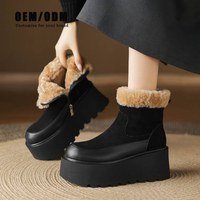 Nouvelles Bottes de Neige pour Femme, Chaudes d'Hiver, de Créateur, à Plateforme, Antidérapantes, en Peluche Courte, Chaussures Plates, Fermeture Éclair Arrière