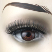 HITOMI QK40 Faux cils russes faits à la main pour un volume intense, longs et épais, avec tige en coton noir