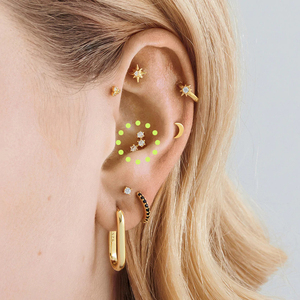 CANNER Simple Three Diamond-studded S925 Sterling <b>Silver</b> <b>Earrings</b> 18G Flat Head Thread Puncture <b>Cartilage</b> <b>Earrings</b> - Product Image 4