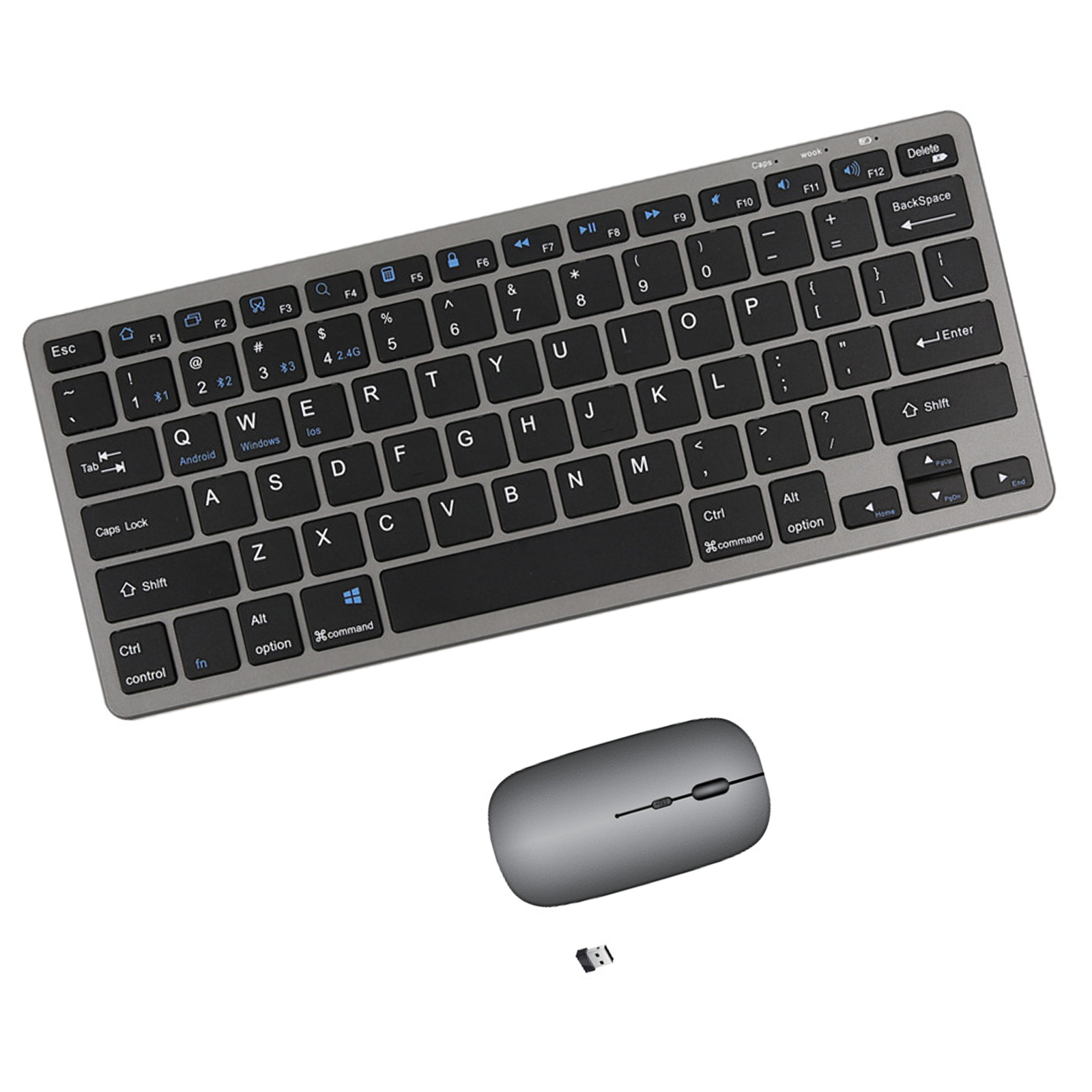 Беспроводная Bluetooth клавиатура и мышь комбо, BT 4,0/5,0/2,4 г, мульти-устройство ПК, ноутбук, телефон, Windows,iOS,Android совместимый