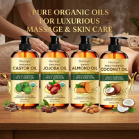 Huile de massage à la noix de coco fractionnée pour salon SPA, 473 ml, flacon pompe, vente en gros, OEM, ODM