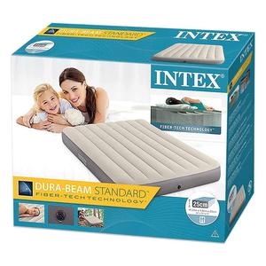 Matelas pneumatique Intex 64102 en PVC floqué avec pompe intégrée, taille double, construction robuste à structure en I, utilisation intérieure/extérieure - Product Image 6