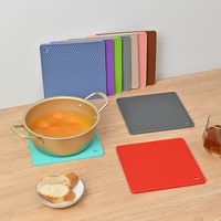 Sous-plats en silicone résistants à la chaleur au design moderne, antidérapants, formes rondes et carrées, diamètre 18 cm, protection pour table de salle à manger