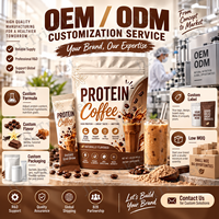 Poudre de café protéiné 20g de protéines par portion Café glacé instantané Isolat de protéines de lactosérum Fabricant OEM ODM Marque privée