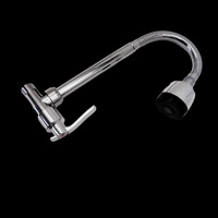 Mur horizontal en acier sans robinet de tuyauterie évier de lavabo de cuisine tuyau universel robinet froid unique anti-déversement