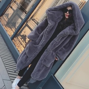 Cappotto Lungo in Finta Pelliccia di Zibellino con Cappuccio, Nuovo Stile Autunno-Inverno 2025, Bestseller alla Moda per Donne - Product Image 1