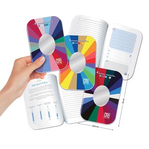 Carnet de formes géométriques pour analyse des couleurs, couleur unie, assortiment de couleurs, 10,5x16 cm - Product Image 1