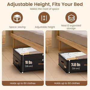 90L Large Adjustable Underbed <b>Storage</b> <b>Containers</b> with <b>Clear</b> Lids Under Bed <b>Storage</b> with Wheels for Clothes Shoes Blankets - Product Image 3