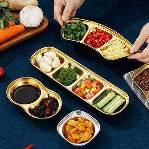 จานซอสสแตนเลส 304 สกรีนโลโก้ได้ จานซอสเกาหลีสำหรับบาร์บีคิว จานซอสเคลือบทองเซอร์โคเนียม - Product Image 4