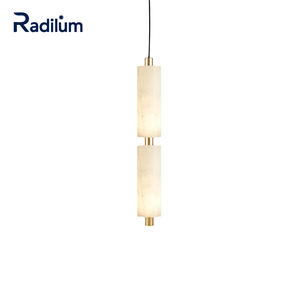 Odyssey Cluster Suspension avec double abat-jour en albâtre, suspension verticale moderne pour salle à manger et cuisine - Product Image 1