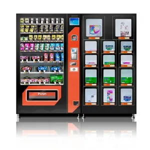 custom combo vending for coffee water snack foods qr code coin operate banknote token automatic vending small food stores