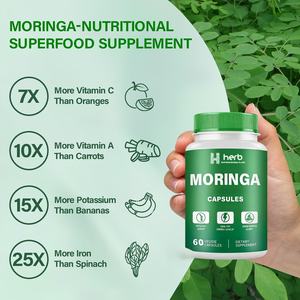 Cápsulas de Hoja de Moringa de Marca Privada OEM/ODM, Moringa 60 en Polvo, Promueve la Digestión, Energía Plus, Suplemento, Cápsulas de Moringa Orgánica - Product Image 5