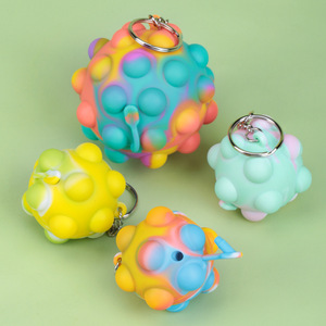 Llavero de silicona con forma de bola de burbujas Kean, colores variados, juguete para aliviar el estrés para niños y adultos, unisex, de 8 a 13 años - Product Image 3