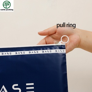 Customized Printed Korean-style Retro Clothing Zipper Bags, German Velvet Thermal Underwear Self-sealing CPE Pull Ring Bags - Product Image 3