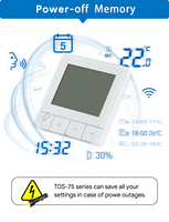 Termostato Hidrónico WiFi Beok TDS75 3A con Retroiluminación Ajustable, Anticongelante, Certificación CE RED EAC ROHS, Control Remoto y Programable Tuya